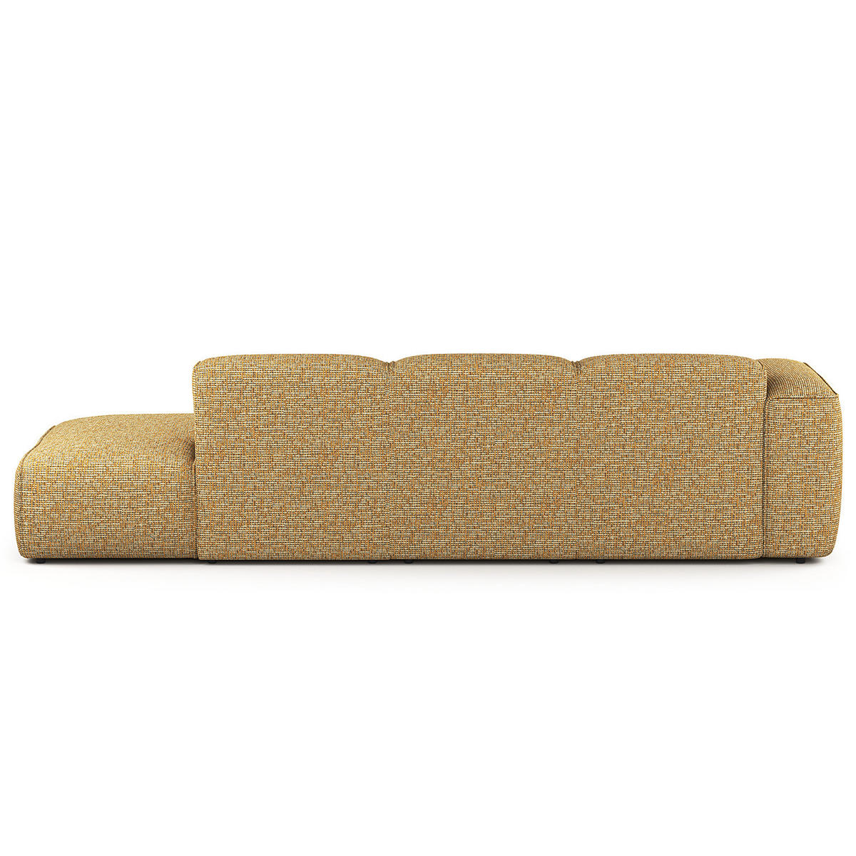 ECKSOFA mit Chaiselongue - Schwarz/Honig, Kunststoff/Textil (290/173cm) - home24