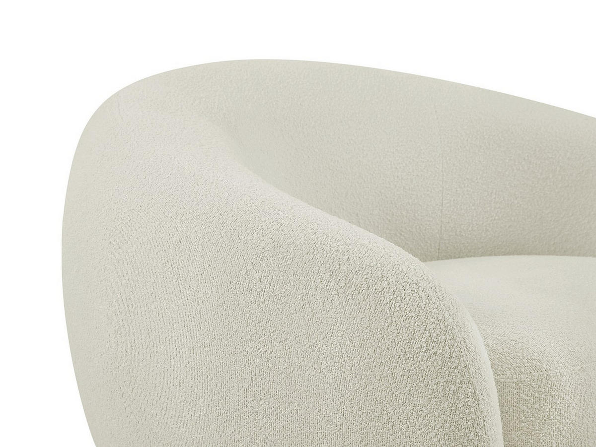 SESSEL - Bouclé-Stoff - Elfenbeinweiß - BOVANA - Weiß, Textil (110/70/90cm) - Vente-Unique