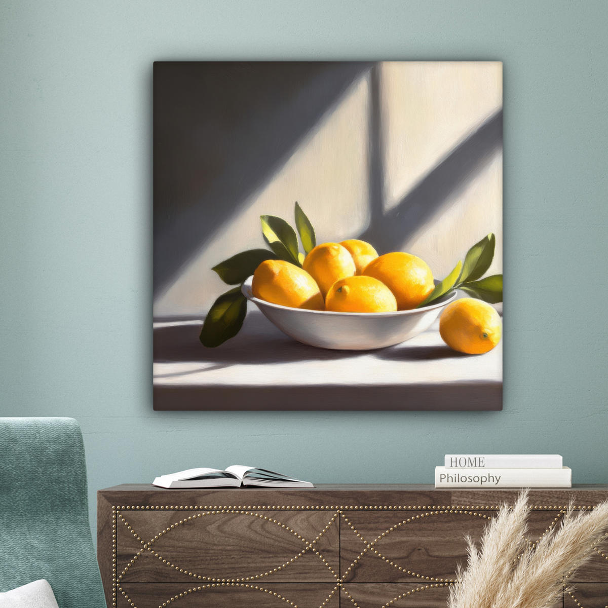 LEINWANDBILD Zitronen - Stilleben - Gelb 90x90 cm - Gelb, Textil (90/90cm) - MuchoWow