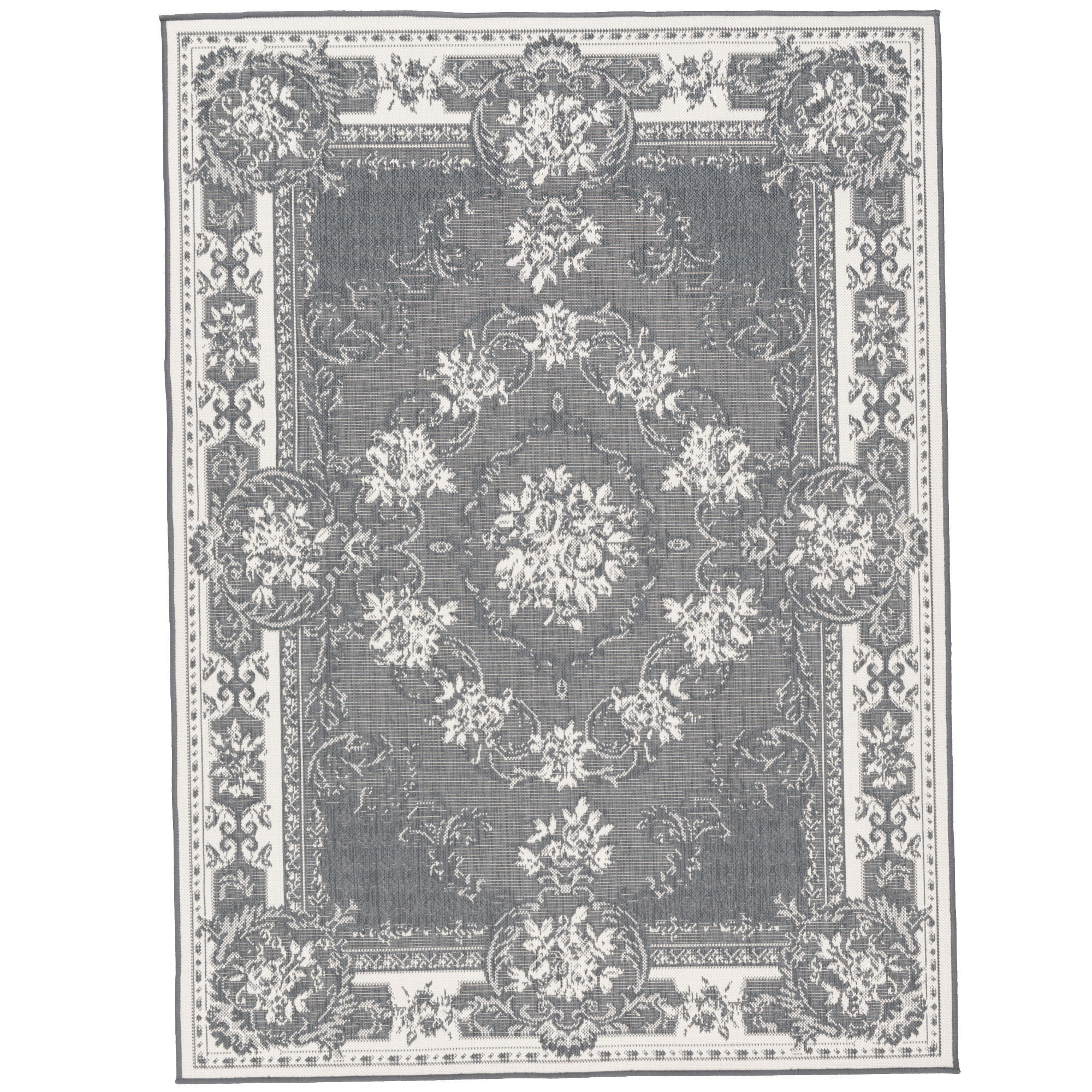 IN- UND OUTDOOR TEPPICH BEIDSEITIG CAPE COD BORDÜRE - Grau, Textil (80/140cm) - Pergamon