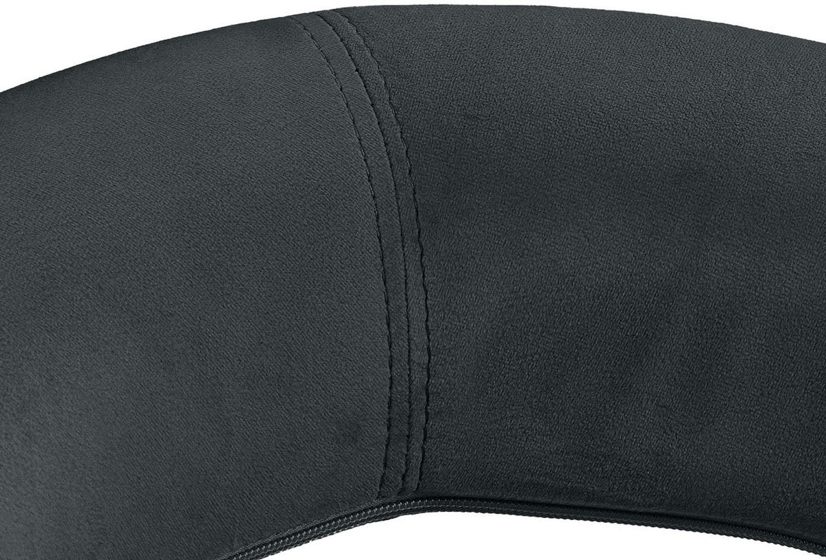 HOCKER Samt schwarz - Schwarz, Textil/Metall (53/66/47cm) - CLP