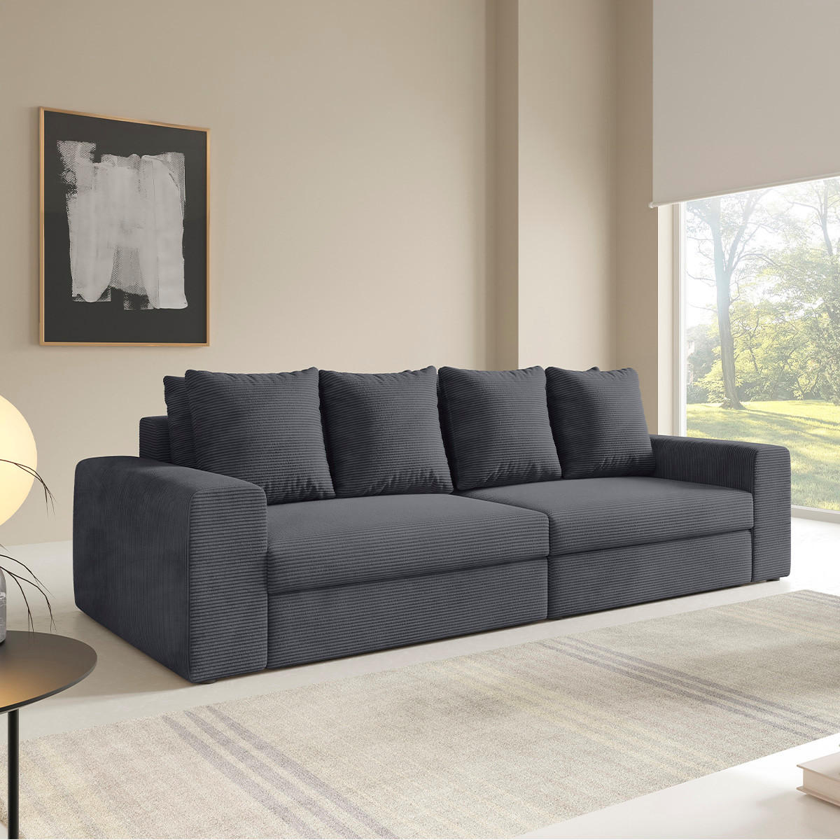 SOFA Paola 3 Sitzplätze Grau - Grau, Holz (272/86/120cm) - Petits-meubles