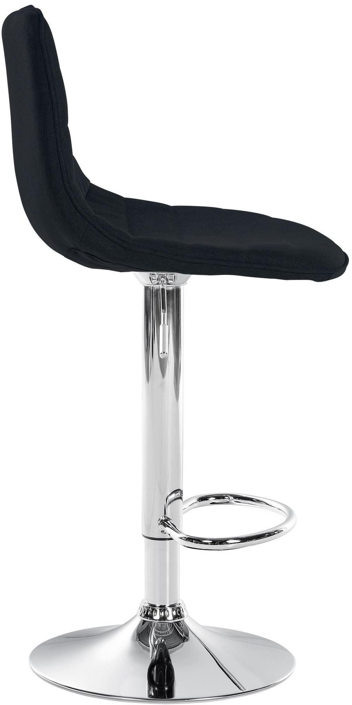 BARHOCKER 2er Set Stoff schwarz - Schwarz, Textil/Metall (45/89/46cm) - CLP