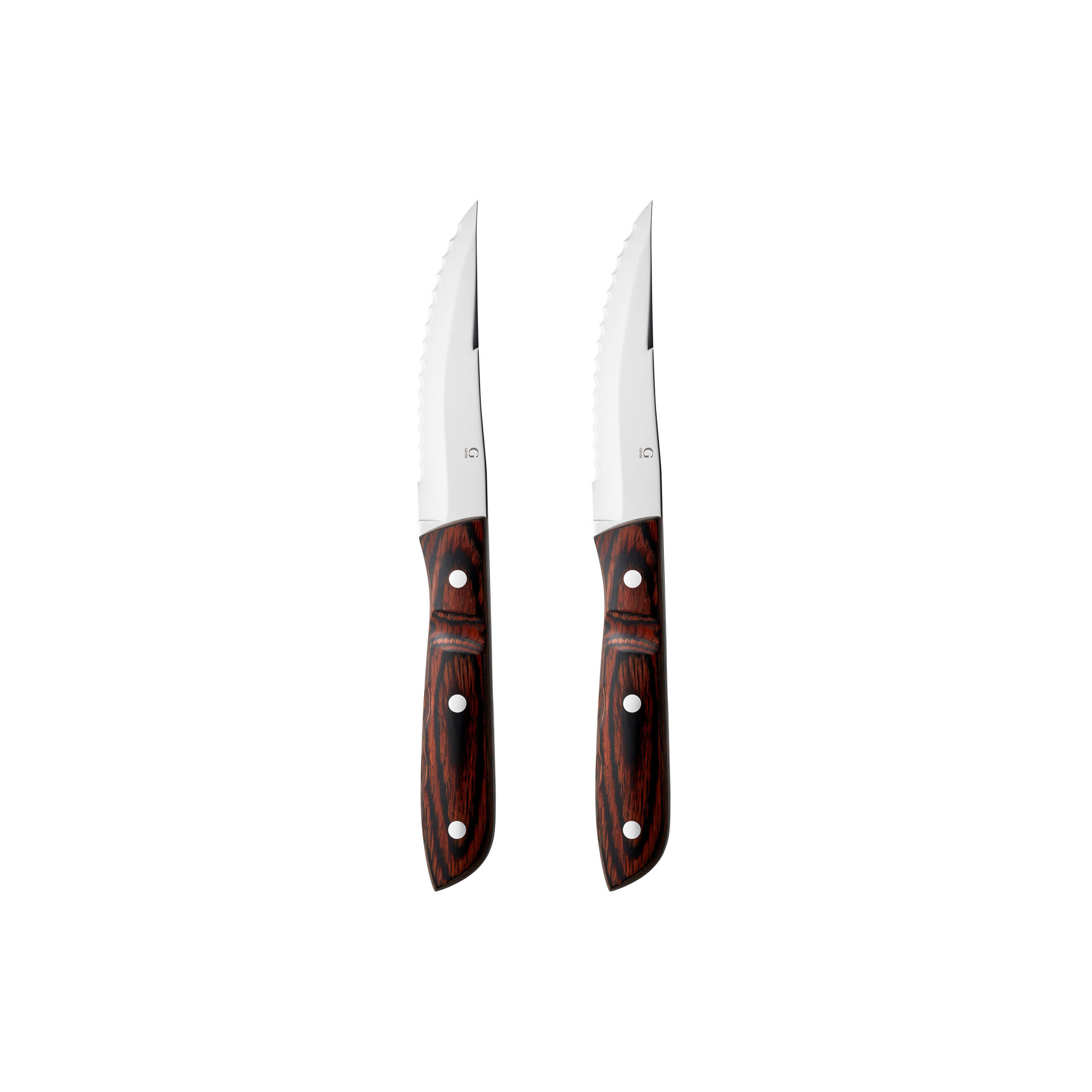 STEAKMESSER XL Old Farmer Classic 2er Set, Holzlaminat, 18/8 Edelstahl, 23.5 cm - Braun, Metall - GENSE
