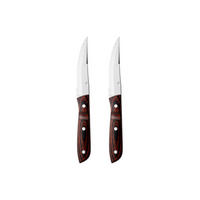 STEAKMESSER XL Old Farmer Classic 2er Set, Holzlaminat, 18/8 Edelstahl, 23.5 cm - Braun, Metall - GENSE