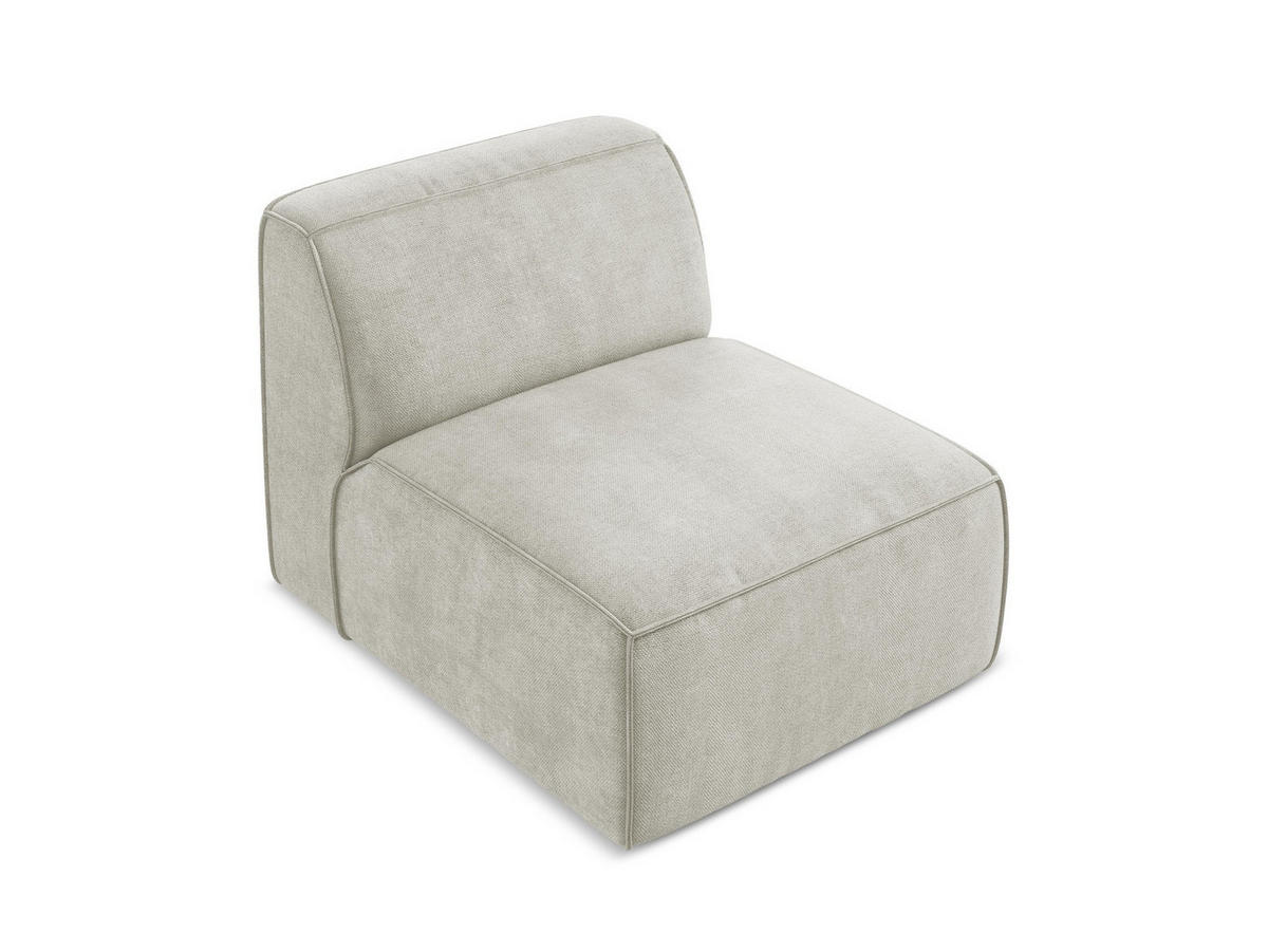 SOFAELEMENT Chenille Stoff Creme - Perlmutt/Schwarz, Holzwerkstoff/Kunststoff (80/70/102cm) - Makamii