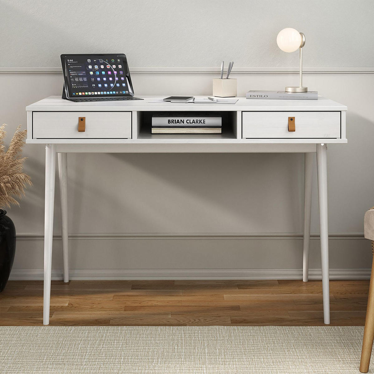 SCHREIBTISCH KIM weiß - Weiß, Holz (50/110/76cm) - IDIMEX