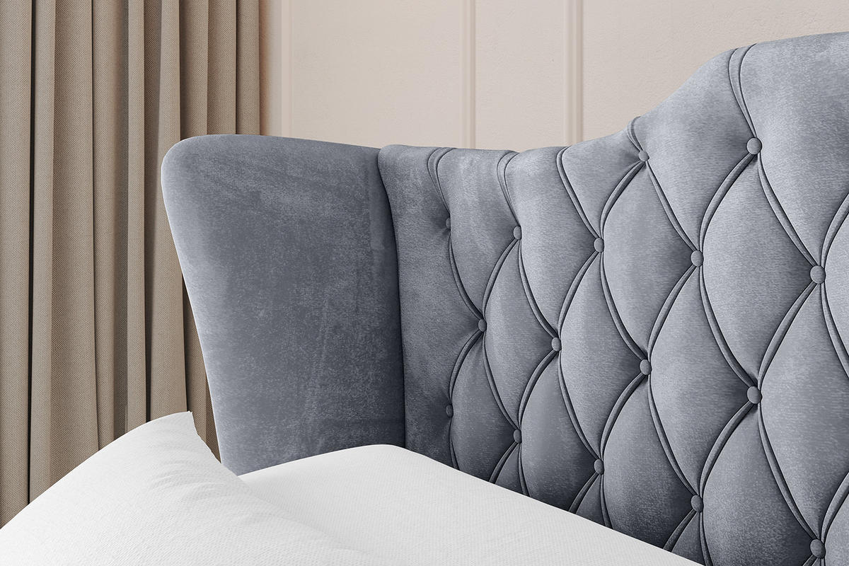 POLSTERBETT mit Bettkasten und Lattenrost, Boxbett ohne Matratze - MODY 180x200 Grau - Grau, Holzwerkstoff/Textil (180/200cm) - ALTDECOR