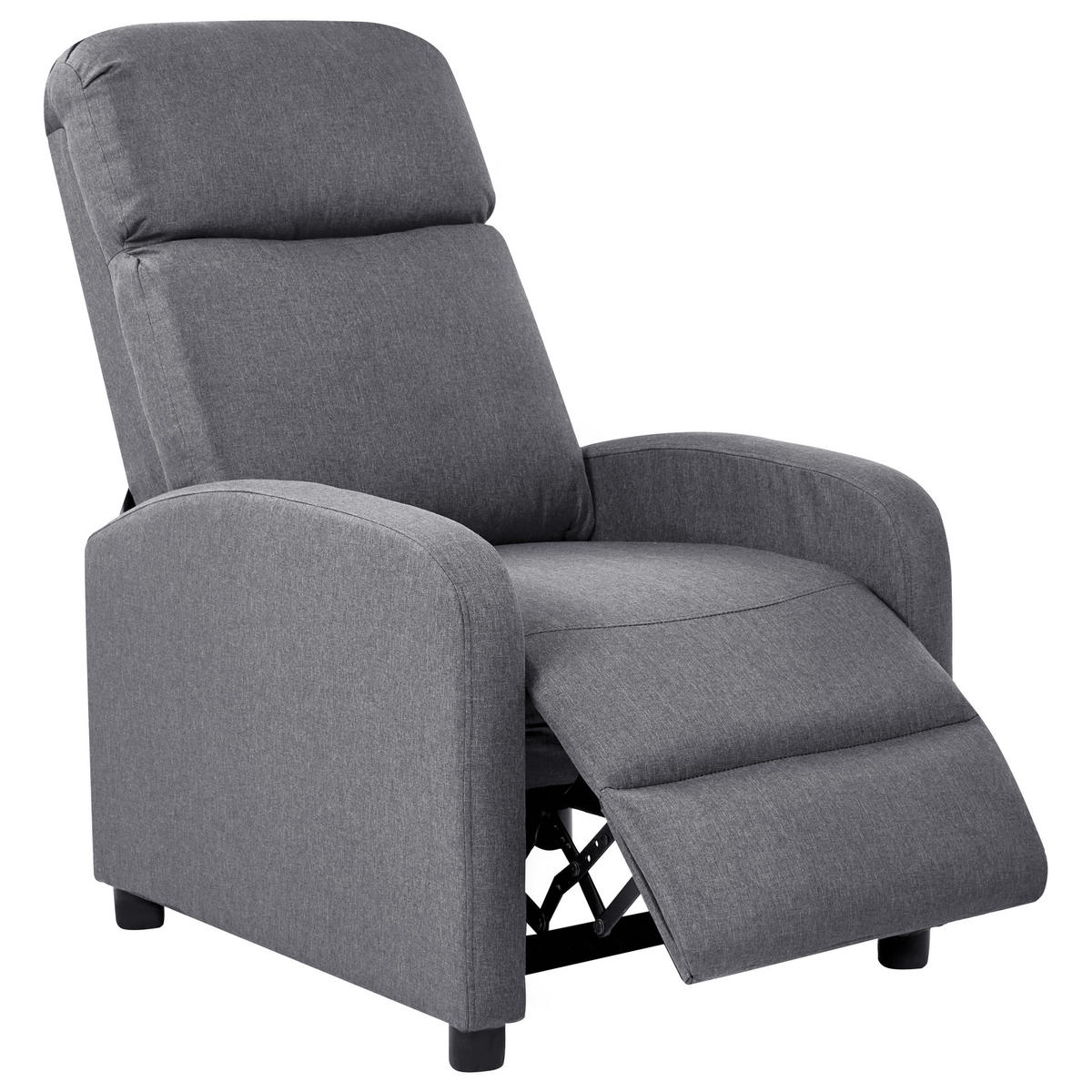 FERNSEHSESSEL Grau Eminence - Schwarz/Grau, Textil (66/103/74cm) - Beliani