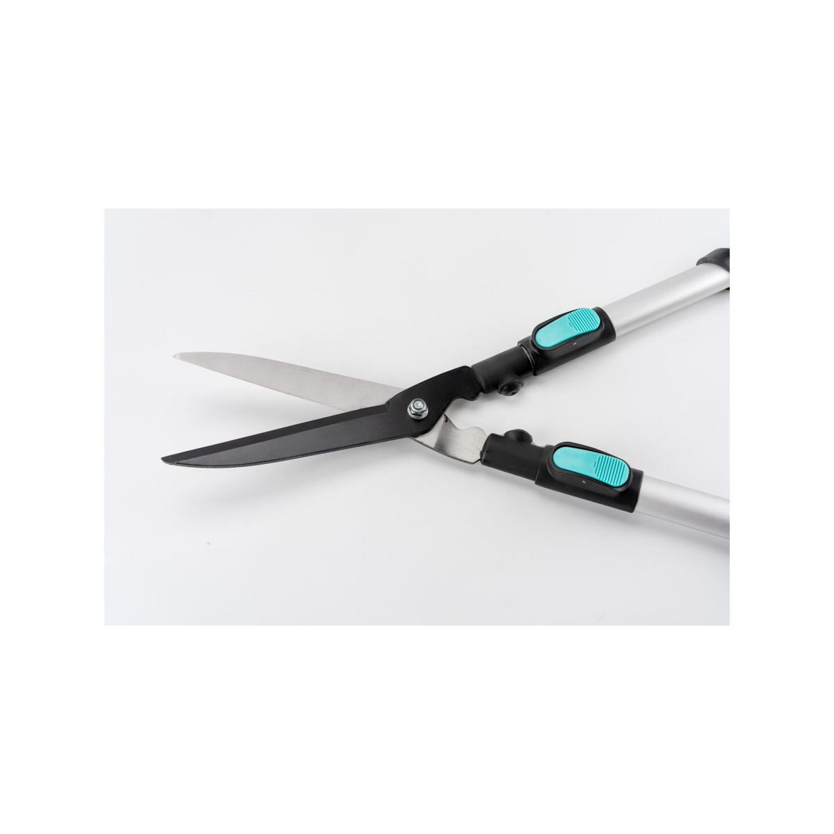 HECKENSCHERE mit gerader Klinge - Suan - Teleskopstiel - Abmessungen: 62-80 x 19-25 x 3 cm - Schwarz, Metall (25/3/80cm) - SUAN