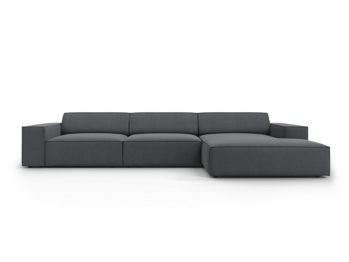 ECKSOFA rechts Jodie aus strukturiertem Stoff dunkelgrau 4 Sitzplätze - Dunkelgrau, Textil (166/284cm) - Micadoni