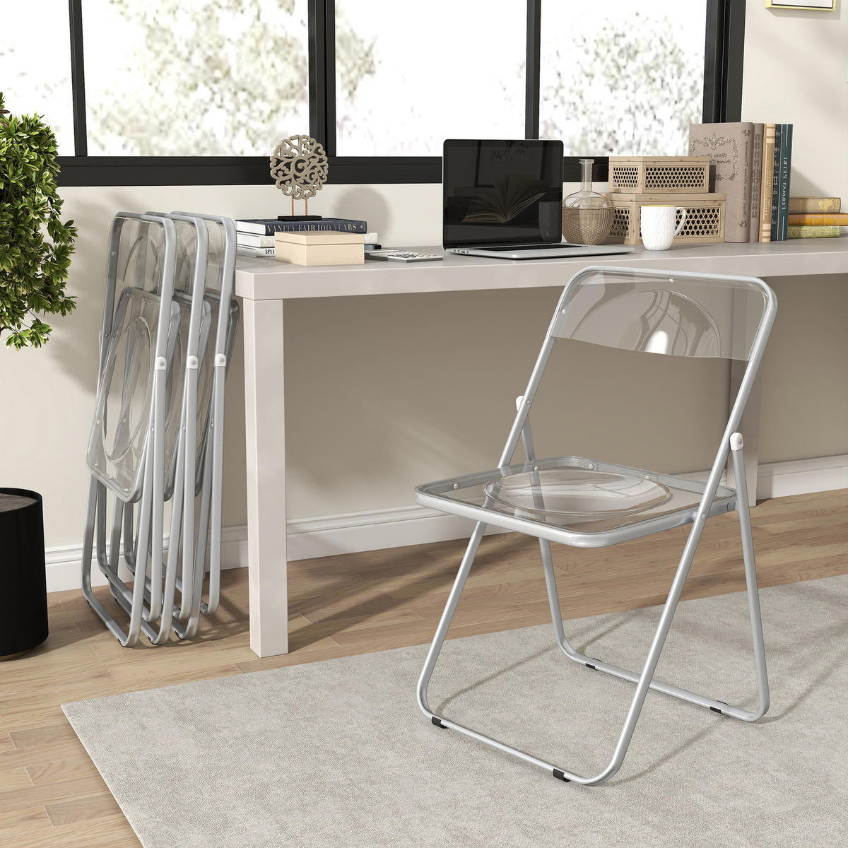 KLAPPSESSEL Transparent 4 Stück - Transparent, Kunststoff (47/75/48cm) - GiPP