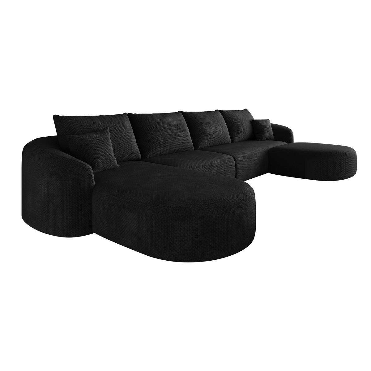 WOHNLANDSCHAFT Schwarz 336/168/85 cm 6-Sitzer Ohne Montage - Schwarz, Textil (336/85/168cm) - PANGIVO