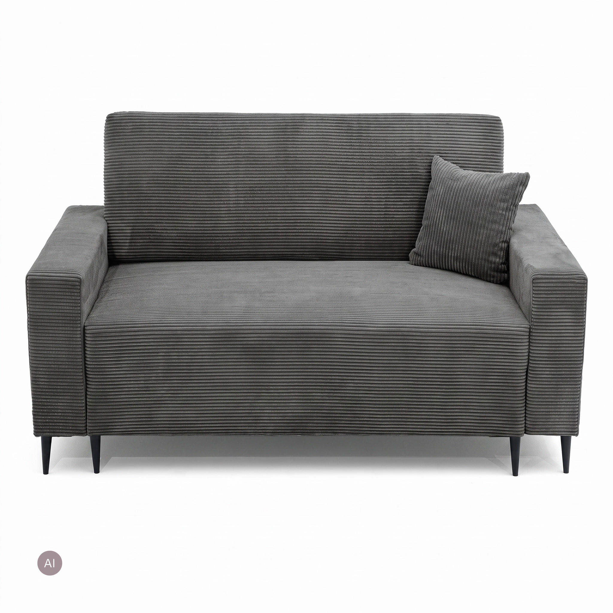 3-SITZER-SOFA EDEL mit Schlaffunktion und Bettkasten, Cordstoff Grau - Schwarz/Grau, Holz/Textil (165/94/100cm) - NACANAPA