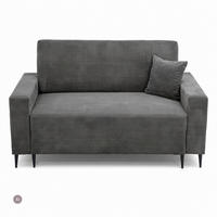 3-SITZER-SOFA EDEL mit Schlaffunktion und Bettkasten, Cordstoff Grau - Schwarz/Grau, Holz/Textil (165/94/100cm) - NACANAPA
