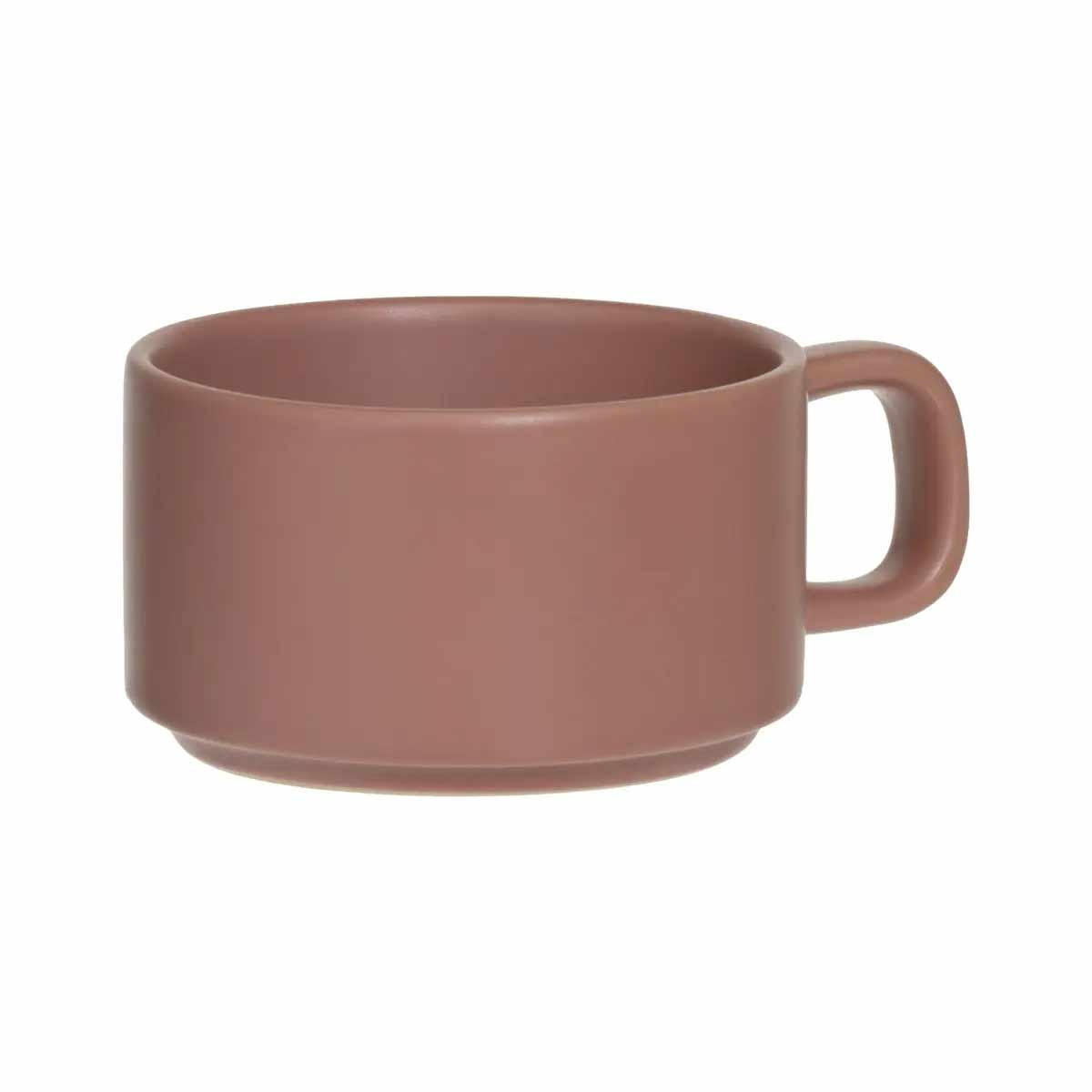 TEEKANNE mit Tasse Natural Terrakotta 400 ml 13,5/10/15 cm - Rosa, Keramik (10/13.5cm) - Secret de Gourmet