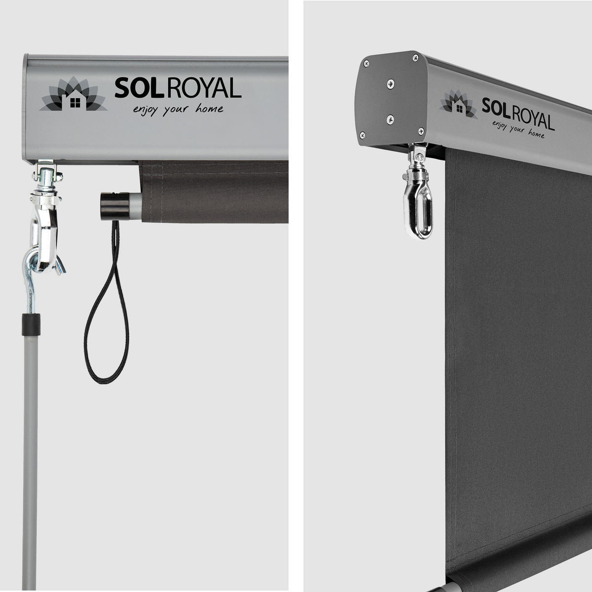 SENKRECHTMARKISE SolVision MS5 1,4/2,5 m Anthrazit - Anthrazit, Kunststoff (140/250/1cm) - Sol Royal