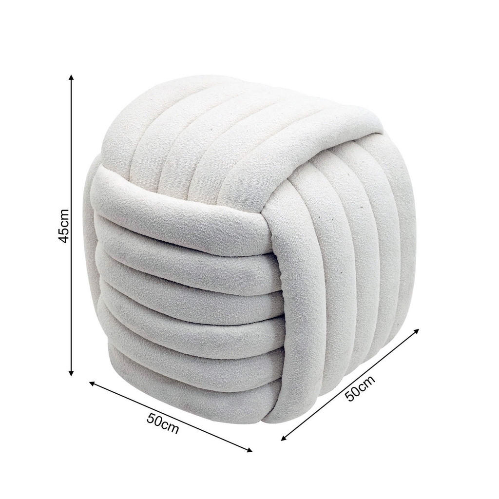 Thumbnail - Mobili Rebecca Pouf, Weiß, Textil, 50x45x50 cm, Wohnzimmer, Hocker, Poufs