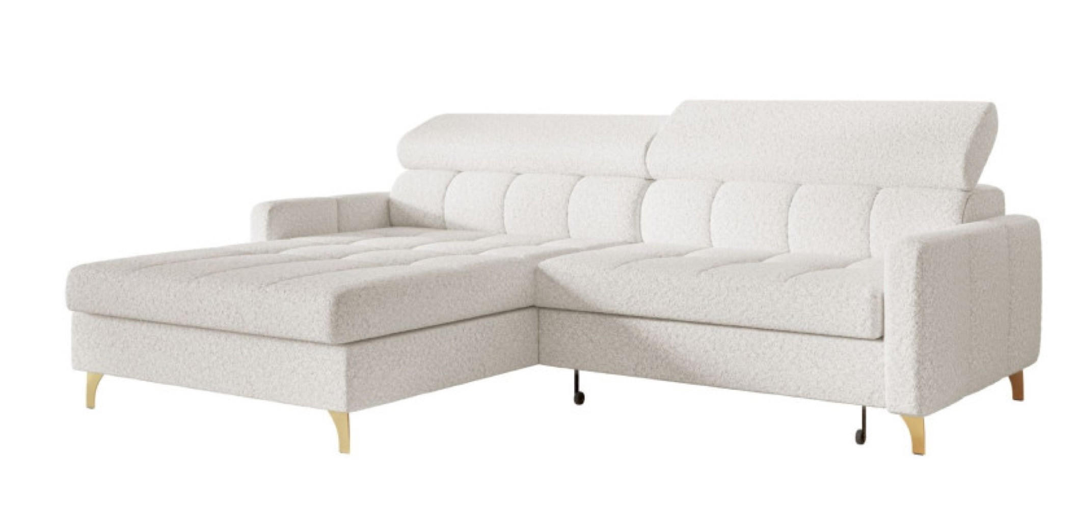 ECKSOFA Milch BAMBINO Mit Verstellbaren Kopfstützen Links - Weiß, Textil (223/174cm) - Sepro Meble