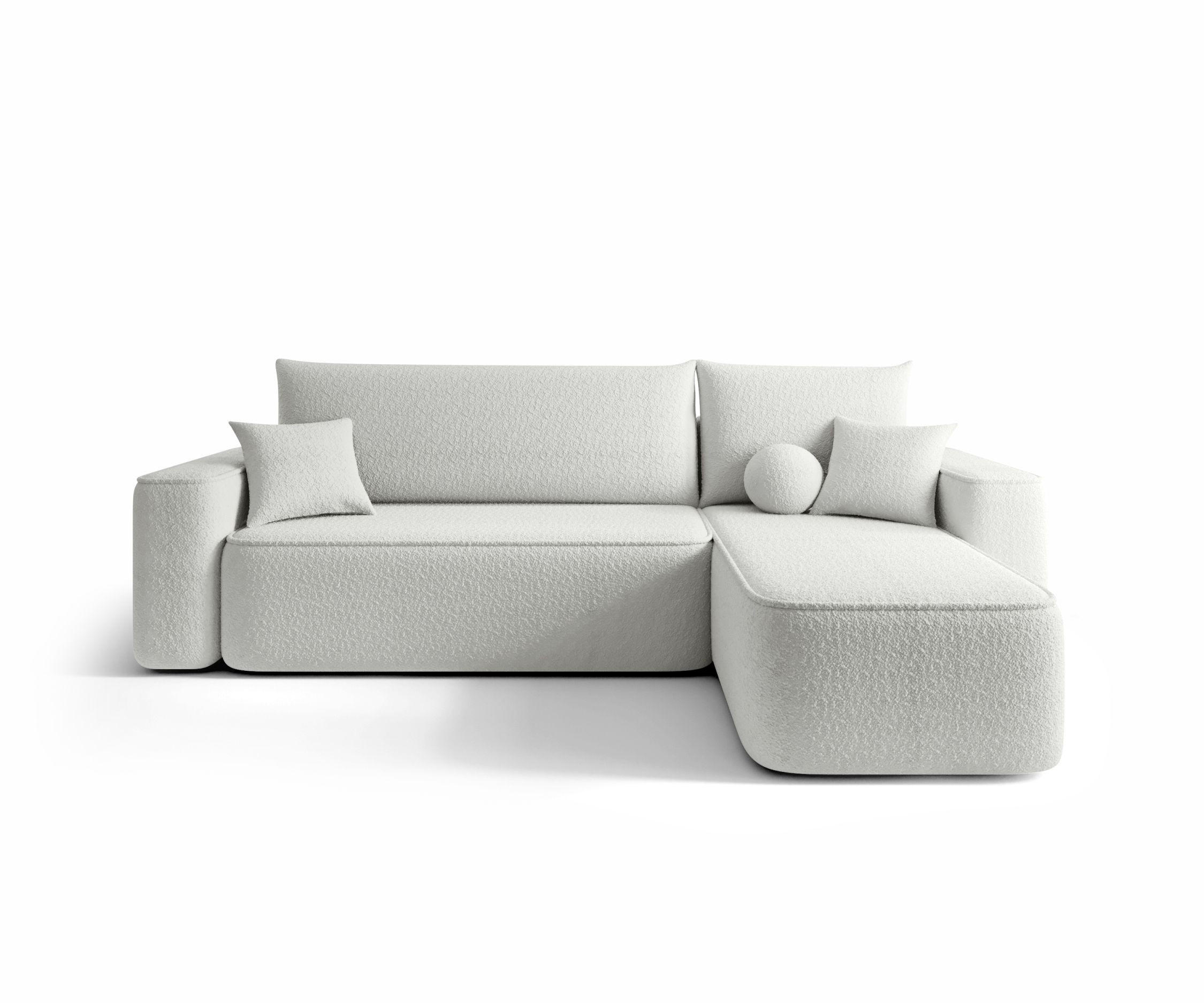 ECKSOFA mit Schlaffunktion SENNO Quelle 01 Rechts - Weiß, Textil (250/150cm) - Bedante