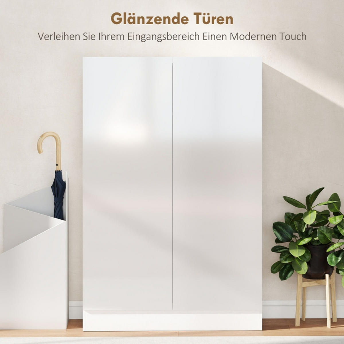 SCHUHSCHRANK DE-38033 72/34,5/103 cm mit Soft-Close-Scharnieren Weiß - Weiß, Holzwerkstoff (72/103/34.5cm) - ComfortXL