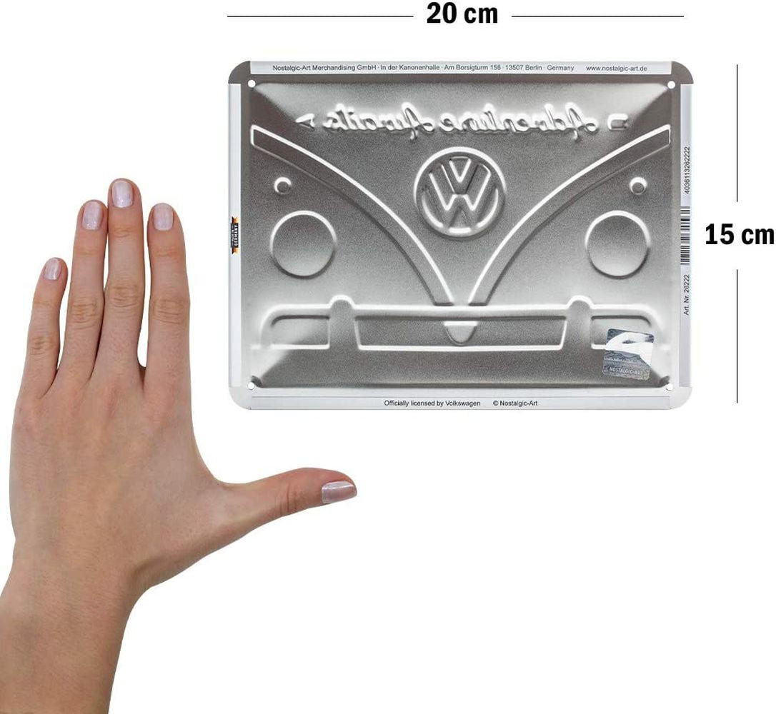 BLECHSCHILD 15/20 cm Volkswagen VW Bulli Adventure Awaits - Multicolor, Metall (20/15/0.5cm) - Nostalgic-Art