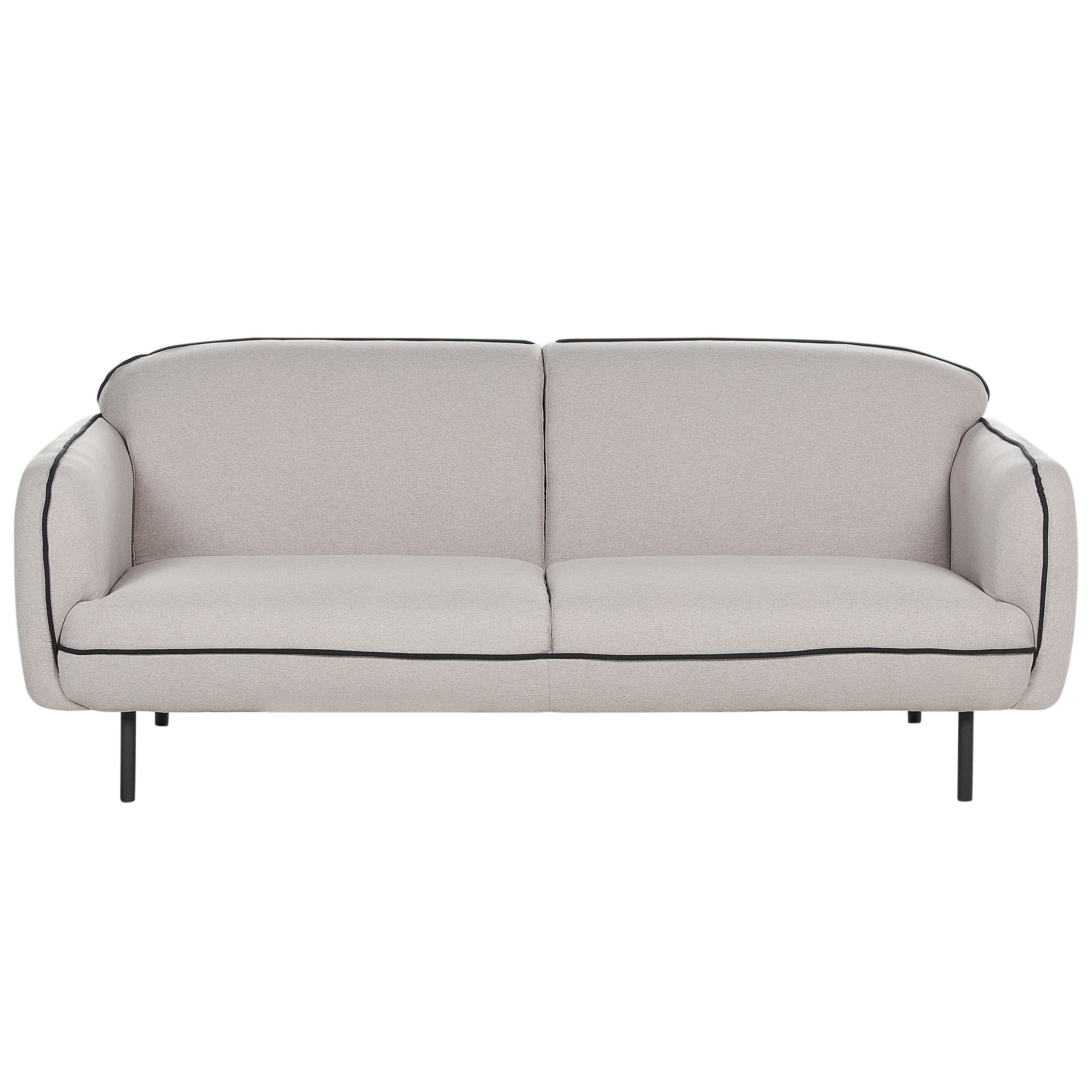 3-SITZER-SOFA hellgrau/schwarz Tonsberg - Schwarz/Grau, Textil (198/78/85cm) - Beliani