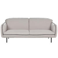 3-SITZER-SOFA hellgrau/schwarz Tonsberg - Schwarz/Grau, Textil (198/78/85cm) - Beliani