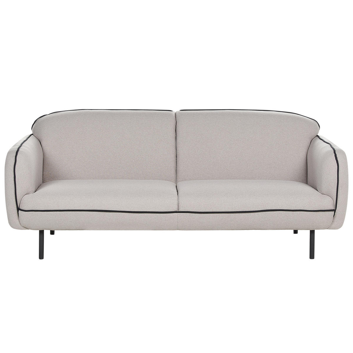 3-SITZER-SOFA hellgrau/schwarz mit Ottomane Tonsberg - Schwarz/Grau, Textil (198/78/85cm) - Beliani
