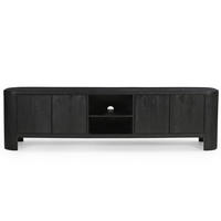 TV-MÖBEL aus Mangoholz 200cm, schwarz - Schwarz, Holz (200/55/40cm) - Giga Meubel