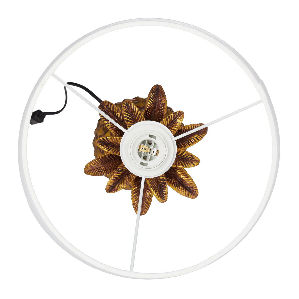 TISCHLAMPE Ananas - Goldfarben, Kunststoff/Textil (30/30/54cm) - Relaxdays