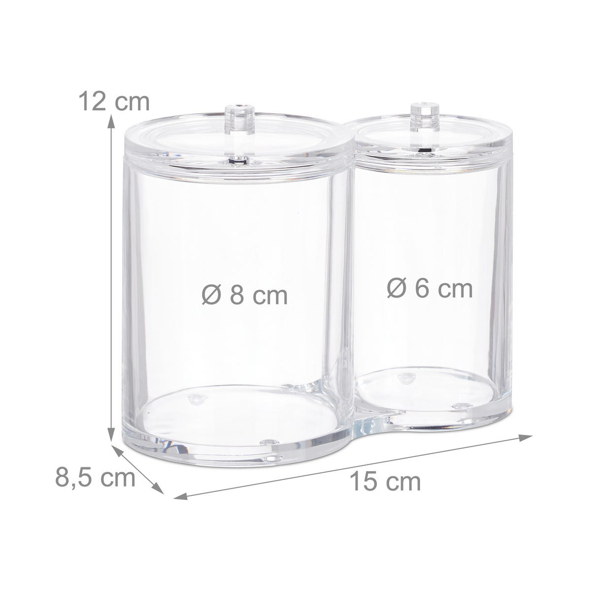 ACRYL Organizer - Transparent, Kunststoff (15/12/8.5cm) - Relaxdays