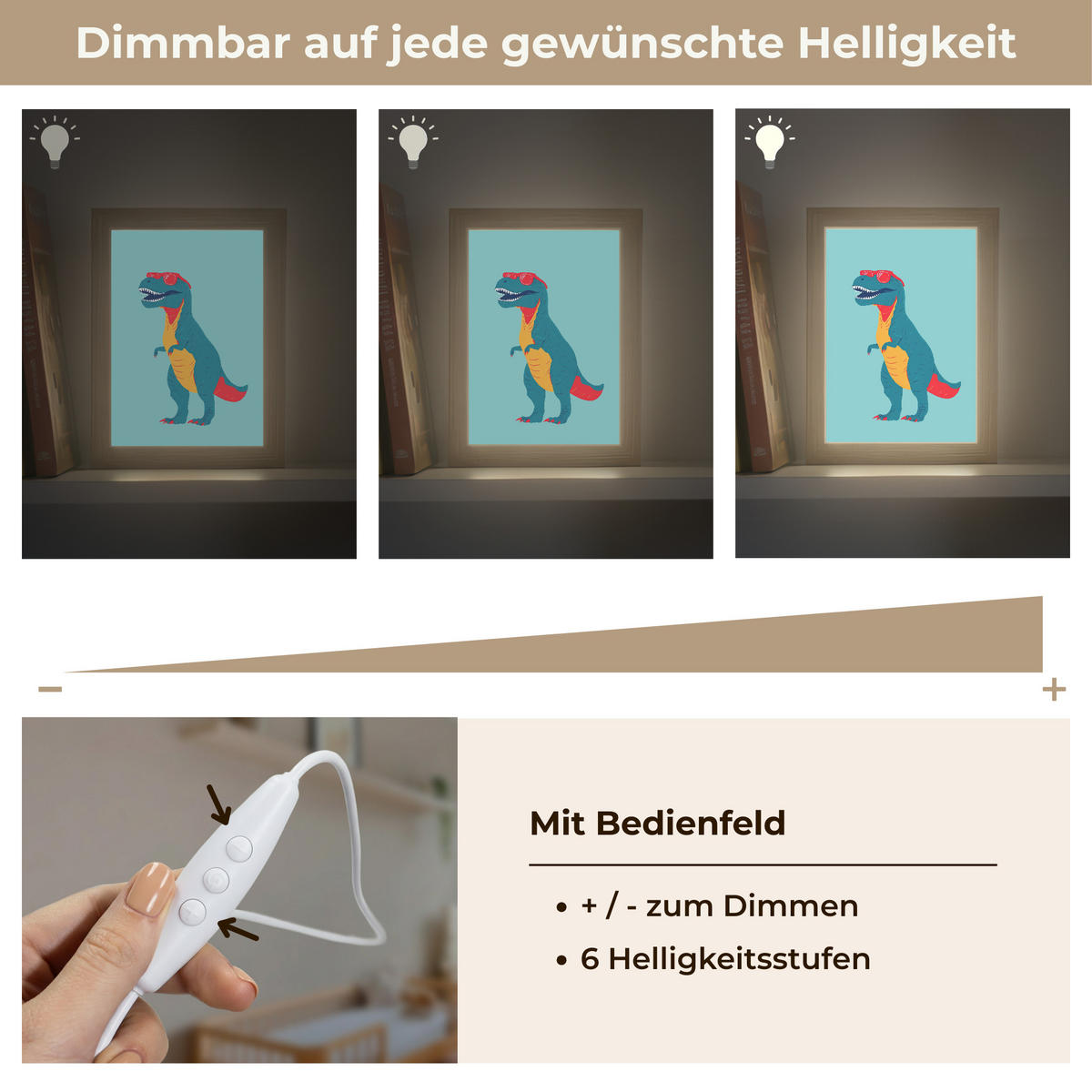 NACHTTISCHLAMPE Dinosaurier - Blau - Sonnenbrille 15x20 cm - Hellblau, Holzwerkstoff (8/15/20cm)