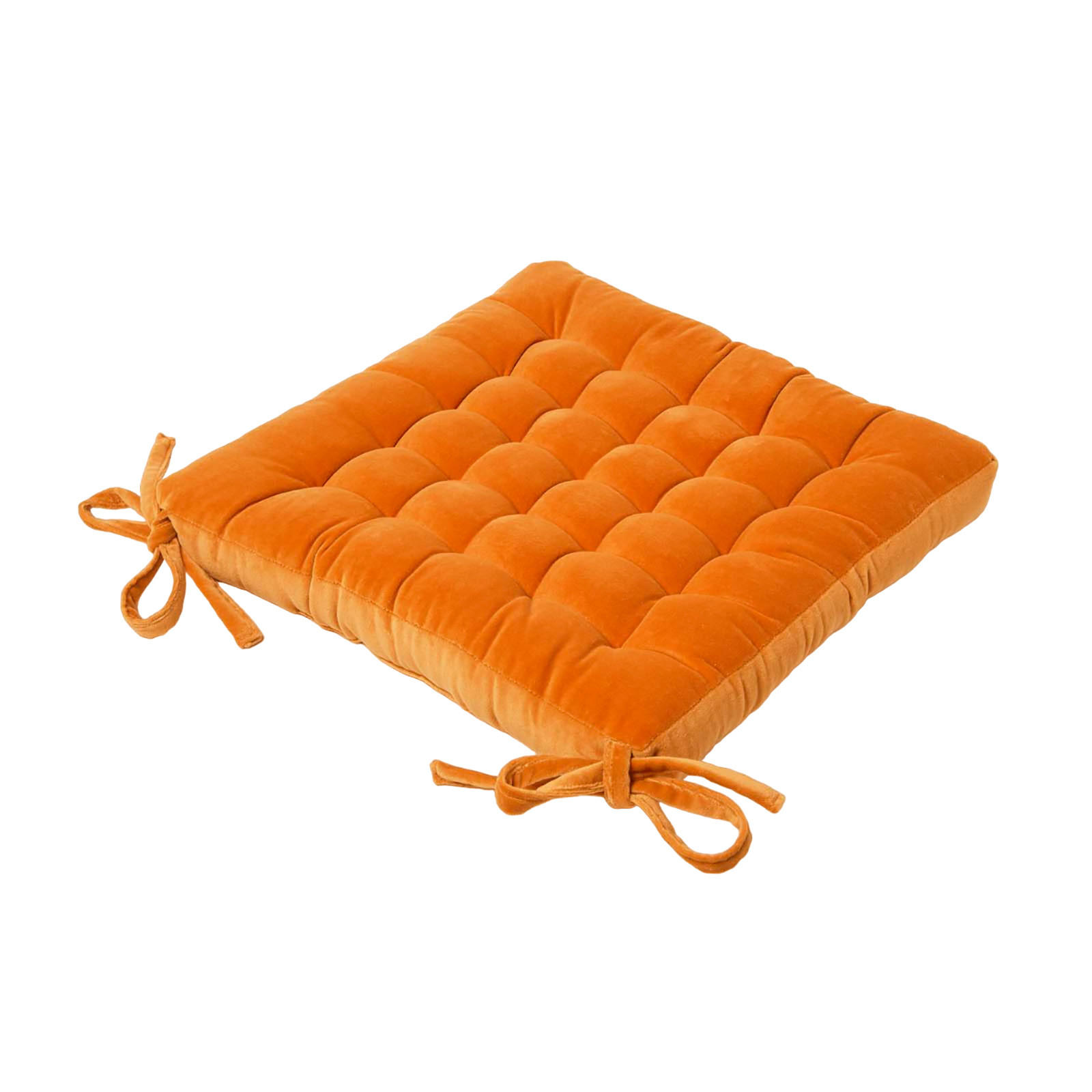STUHLKISSEN Samt orange 40/40/5 cm - Orange, Textil (40/40/5cm) - Homescapes