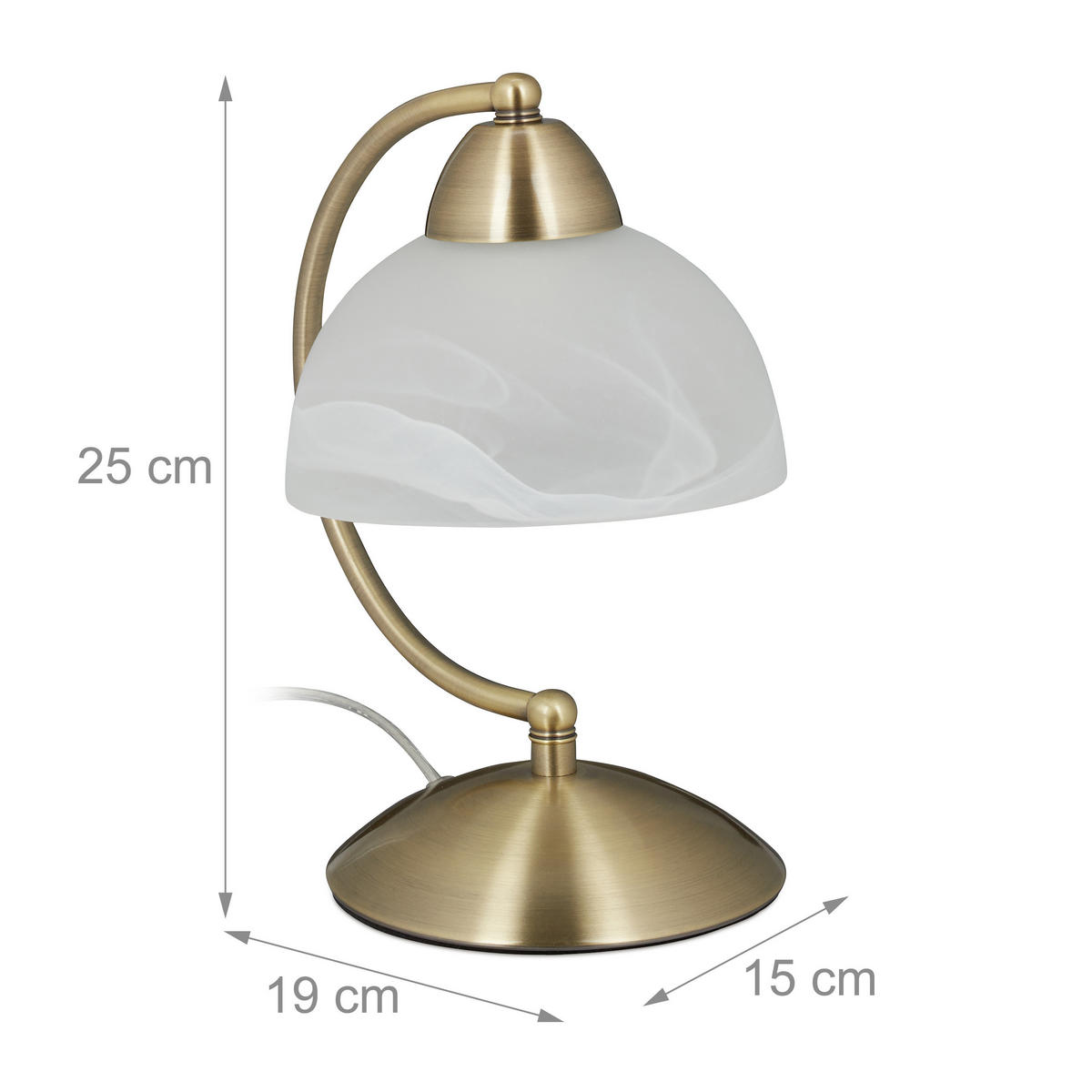 TISCHLAMPE - Multicolor, Glas/Kunststoff (19/15/25cm) - Relaxdays