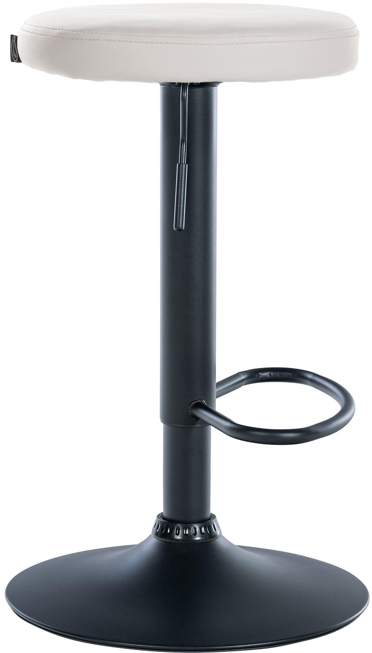 BARHOCKER Pontius Kunstleder schwarz weiß - Schwarz/Weiß, Kunststoff/Metall (38.5/81/38.5cm) - TPFLiving