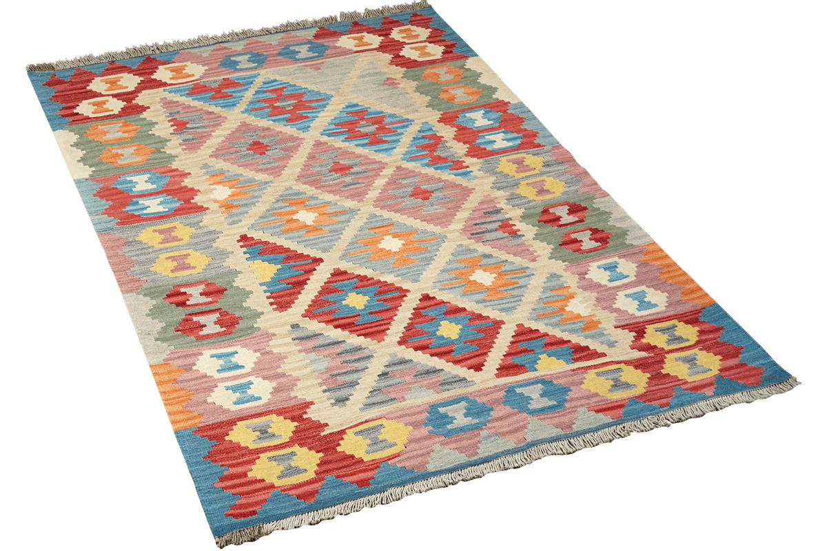 KELIM-TEPPICH handgewebt Gashgai Beige 189/122 cm Schurwolle - Beige, Textil (122/189cm) - Looma