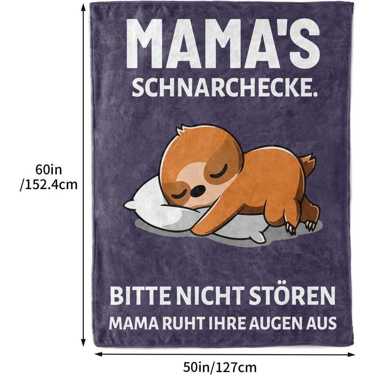 KUSCHELDECKE Mama Dunkelblau - Dunkelblau, Textil (127/152.4cm)
