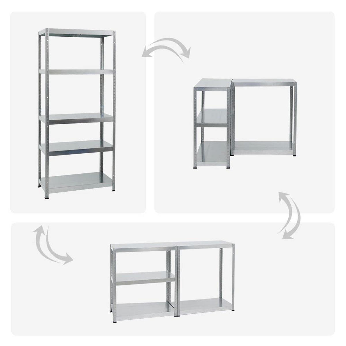 SCHWERLASTREGAL Steel Eagle 3er-Set mit 3x 180x80x40 cm Fachlast 130 kg Verzinkt - Silberfarben, Metall (240/180/40cm) - PROREGAL