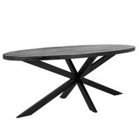ESSTISCH oval aus Mangoholz 180cm, schwarz - Schwarz, Holz (180/100/76cm) - Giga Meubel