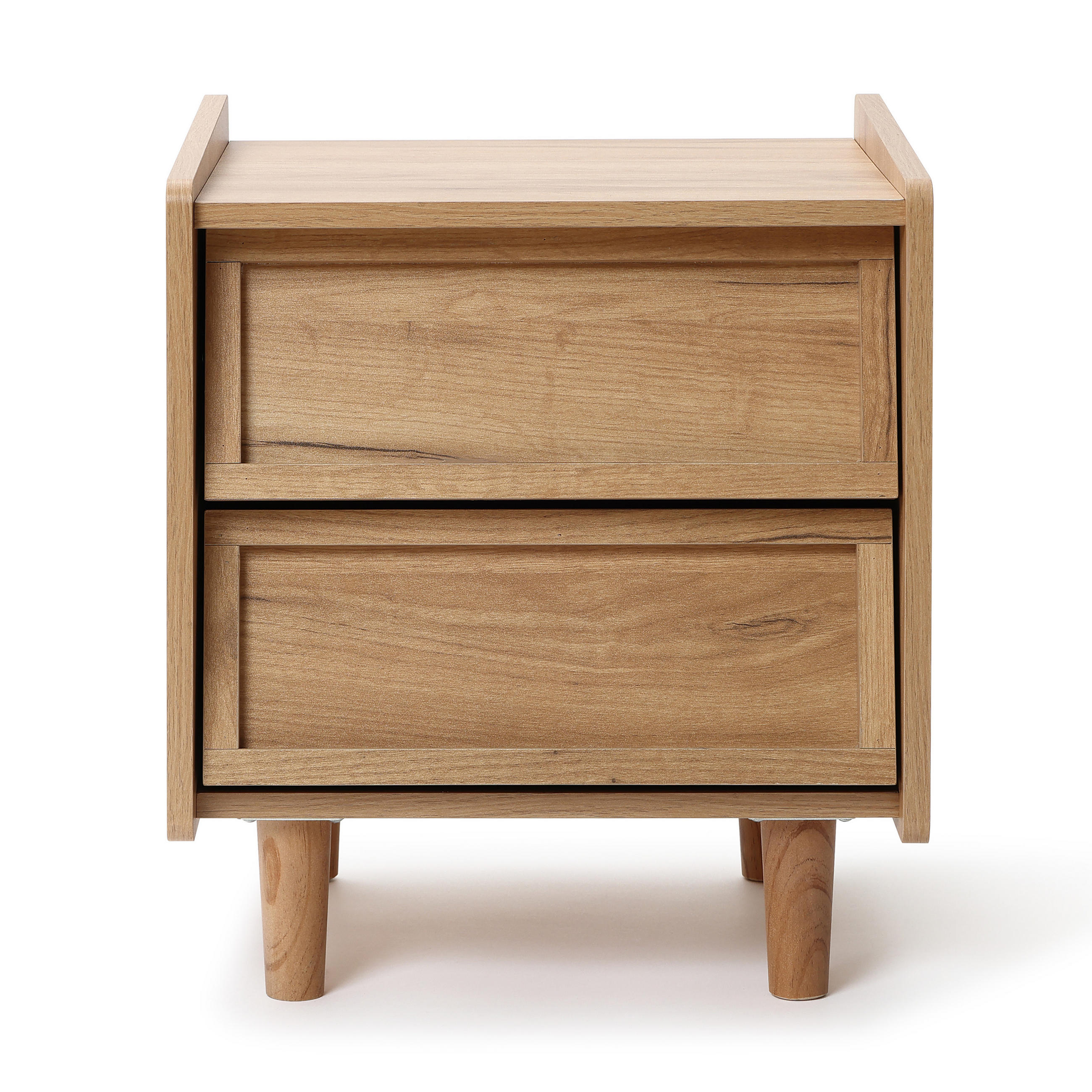 NACHTTISCH Holz mit 2 Schubladen | B43 x T39 x H49 cm - Eichefarben, Holz/Holzwerkstoff (43/49/39cm) - Hometopia