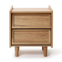 NACHTTISCH Holz mit 2 Schubladen | B43 x T39 x H49 cm - Eichefarben, Holz/Holzwerkstoff (43/49/39cm) - Hometopia