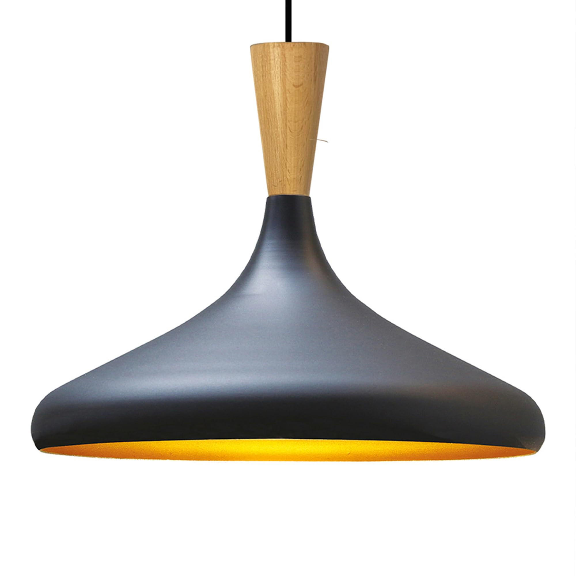 PENDELLEUCHTE Champion Holz 35/30 cm - Goldfarben/Schwarz, Metall (35/30cm) - Bamyum