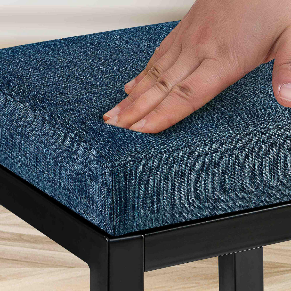 BARHOCKER Talon Stoff blau - Blau, Holz/Textil (37/83/37cm) - TPFLiving