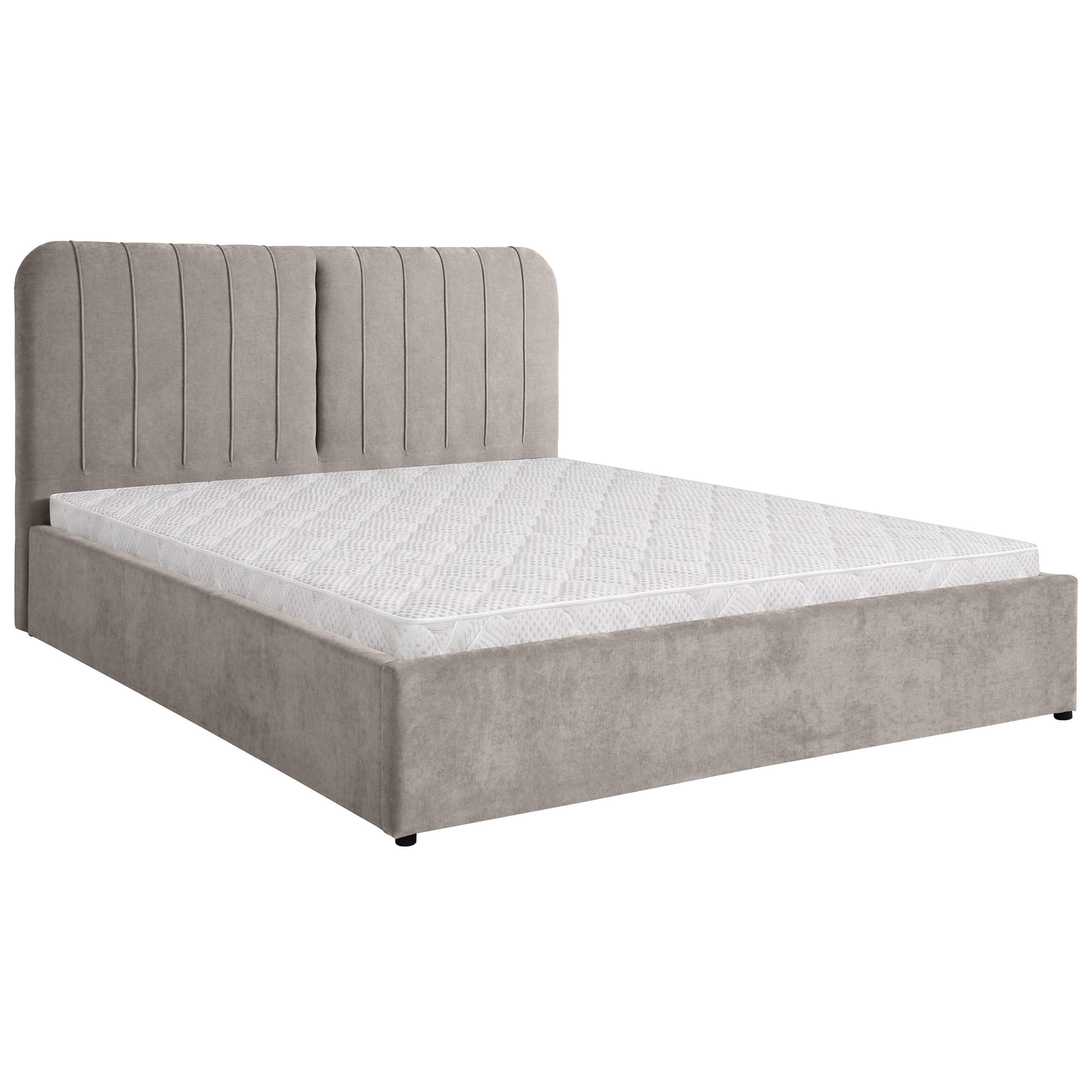 ČALOUNĚNÁ POSTEL Livre s pěnovou matrací 10 cm, s úložným prostorem, 160x200 cm, žinylková látka, tmavě béžová - kapučínová, textil (160/200cm) - Beautysofa