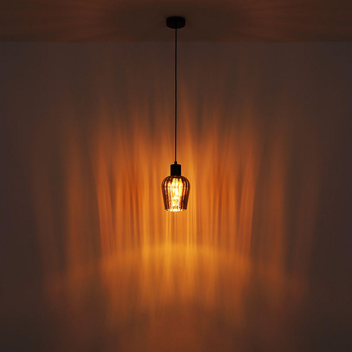 HÄNGELEUCHTE Rauchglas Grau - Grau, Glas (13.5/13.5/150cm) - Globo Lighting