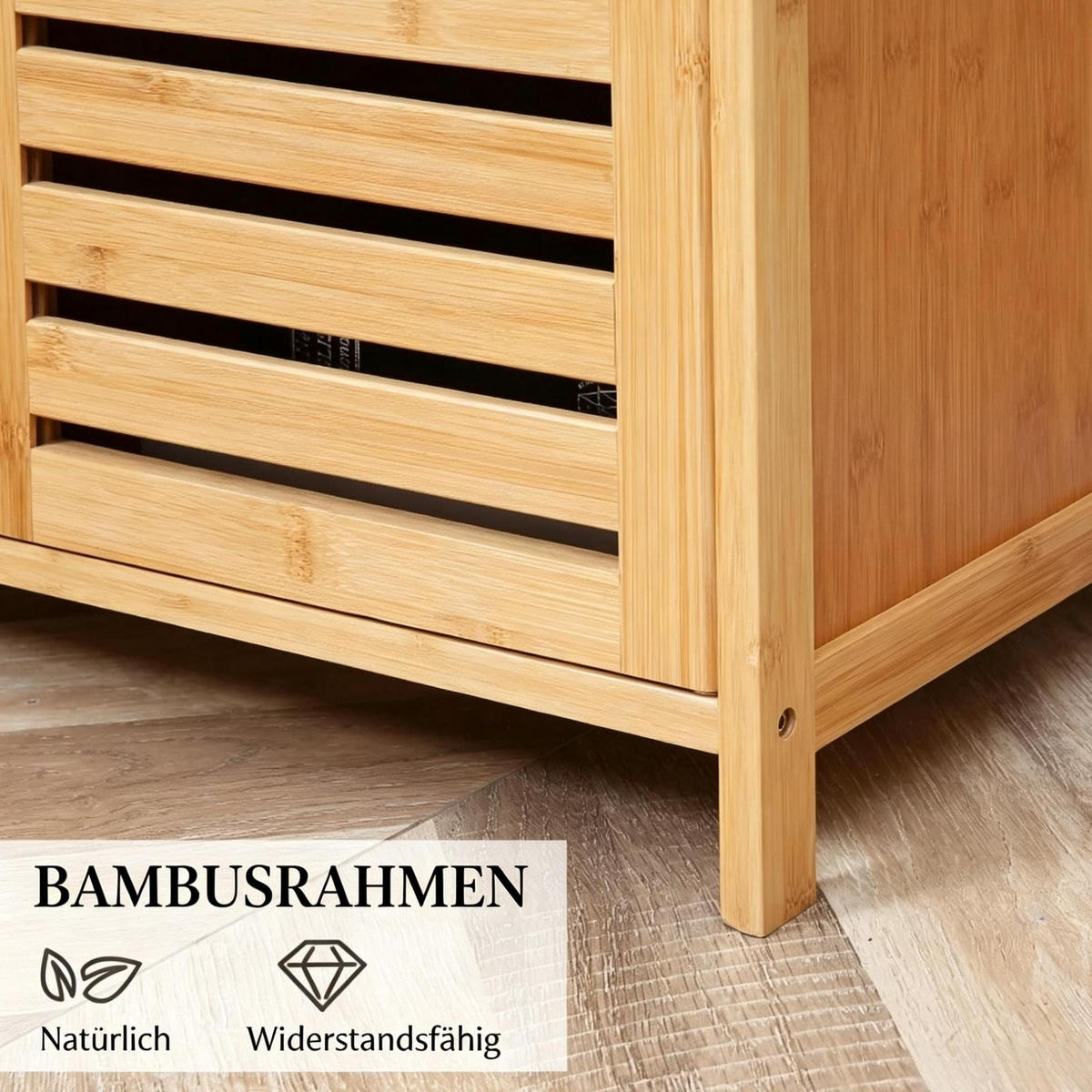 SIDEBOARD in Natur 100x35x82 cm mit 3 Türen und offenem Fach - Naturfarben, Naturmaterialien (35/82/100cm) - IVMEU