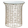 BEISTELLTISCH rund Ø40x45 cm mit Eisengestell Gold und Glasplatte - Goldfarben, Glas (40/40/45cm) - WOMO-DESIGN