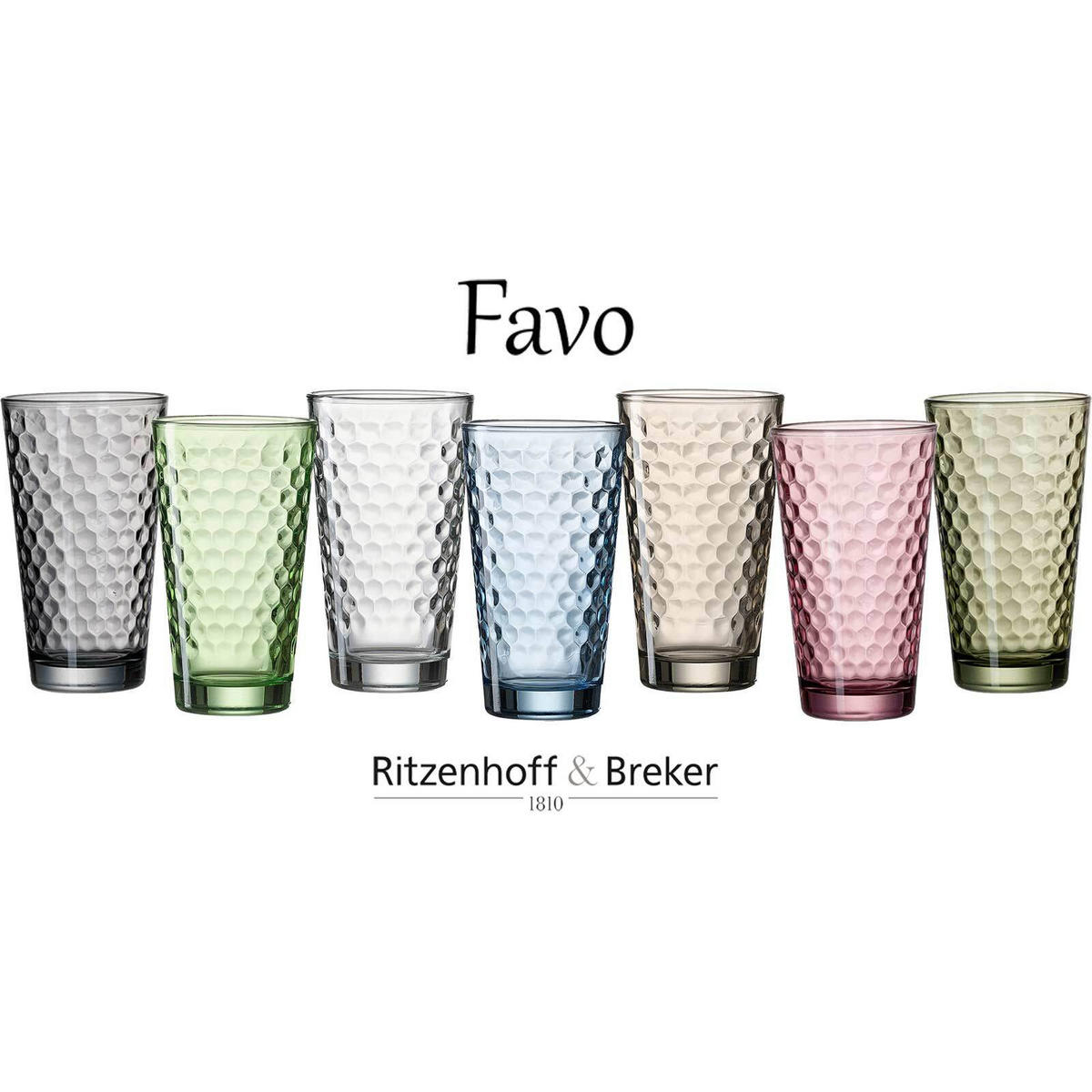 LONGDRINKGLÄSER Favo Grau 400 ml 6er Set - Grau, Glas (0.4L) - Ritzenhoff Breker