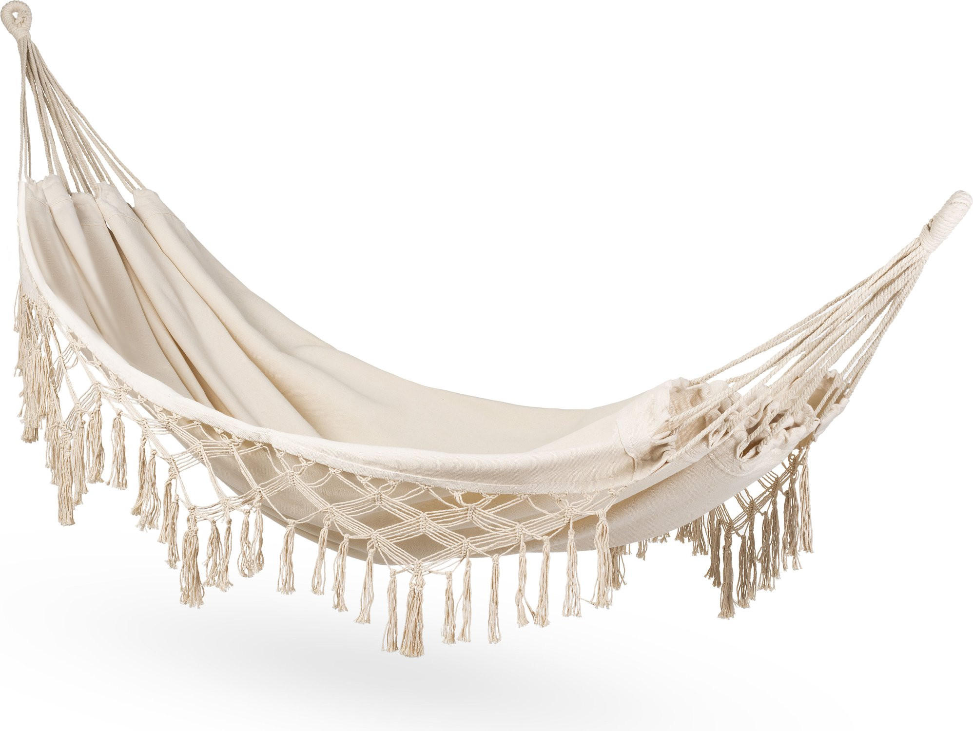 HÄNGEMATTE 200/150 cm, bis 200 kg - Beige, Textil (150/1/200cm) - Outtec